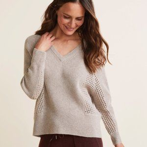 Garnet Hill Cashmere Mesh Rib Knit 
